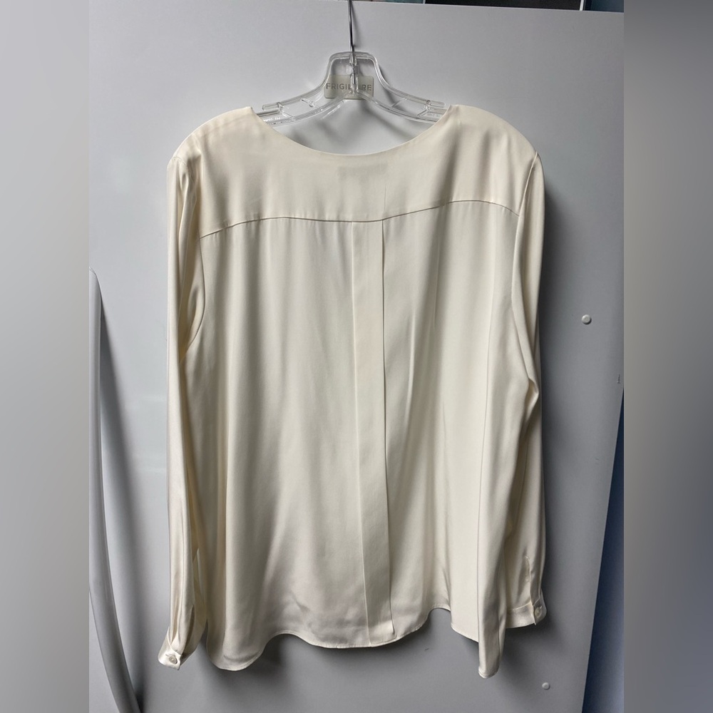 Lafayette 148 New York Ivory Satin Blouse - Picture 3 of 5